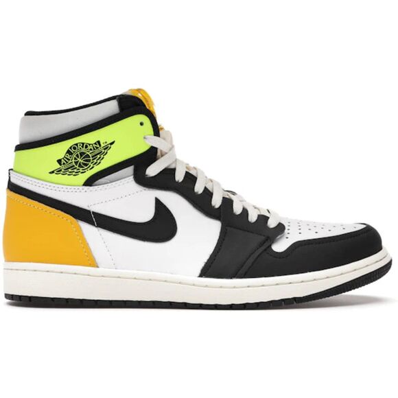 Nike Jordan 1 Retro High White Black Volt University Gold‎ Size 10 NWT - Picture 1 of 2